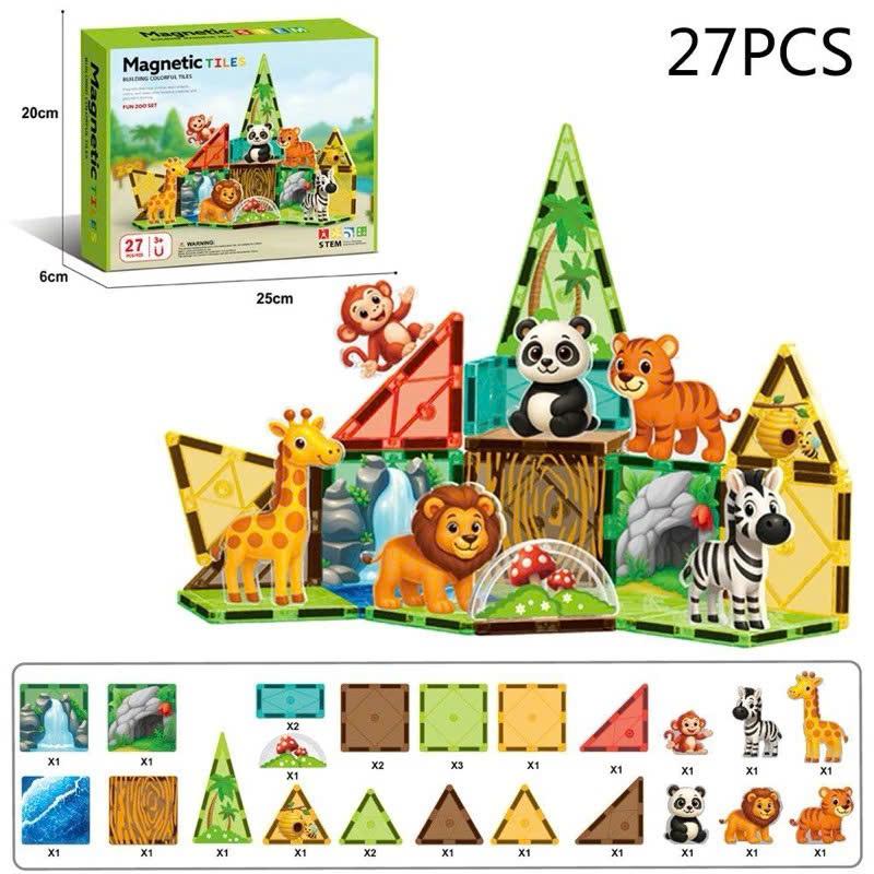 Đồ chơi xếp hình nam châm cầu vồng magnetic Tiles thông minh theo chủ đề, bộ đồ chơi giáo dục lắp ghép cho bé