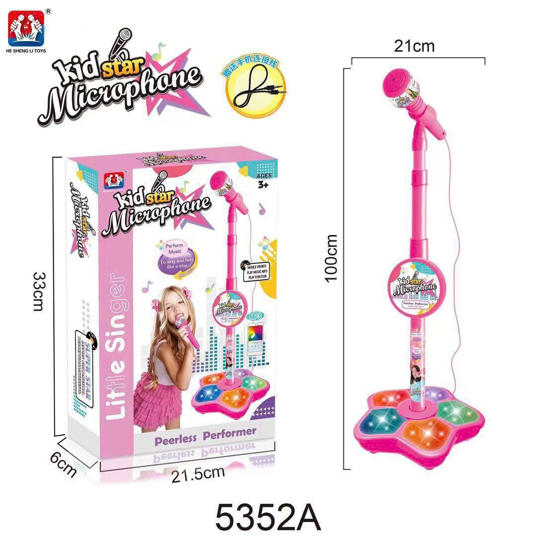 Micro Karaoke Cho Bé Có Loa Và Đèn LED, Sách Phát Hành, Phù Hợp 3 Tuổi Trở Lên