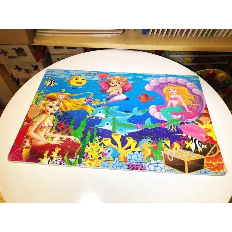 Tranh ghép 200 mảnh với nhiều chủ đề các nhân vật hoạt hình khung gỗ giúp phát triển tư duy cho bé