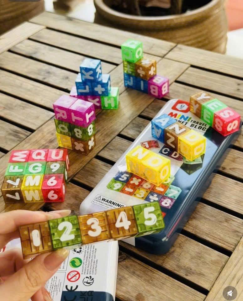 Bộ Nam Châm Chữ Cái Chữ Số 40 Chi Tiết Kèm Hộp Sắt - Đồ Chơi Giáo Dục Phát Triển Tư Duy Cho Bé