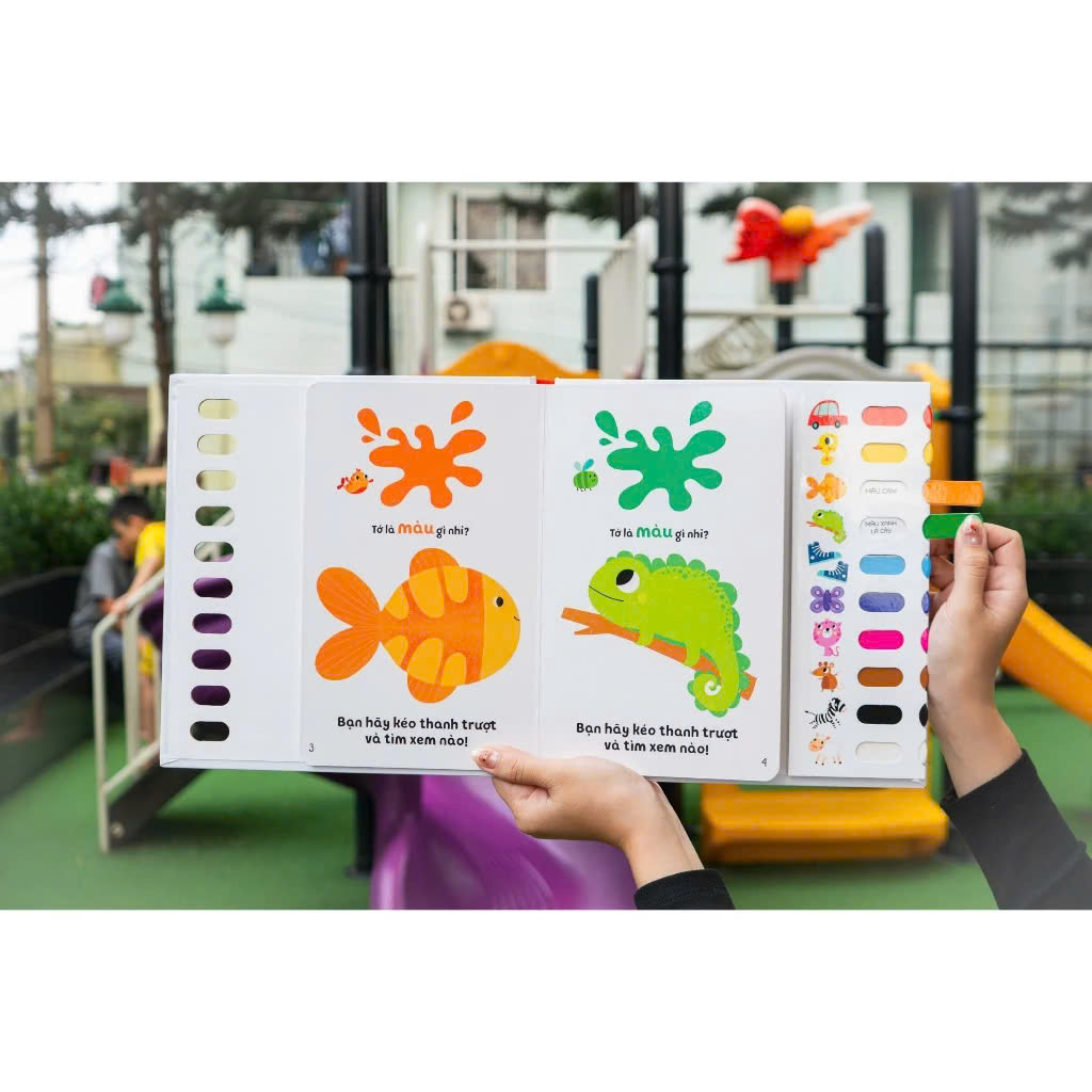 Sách chuyển động trượt - đẩy - Học màu sắc, Học số đếm - Đinh Tị Book