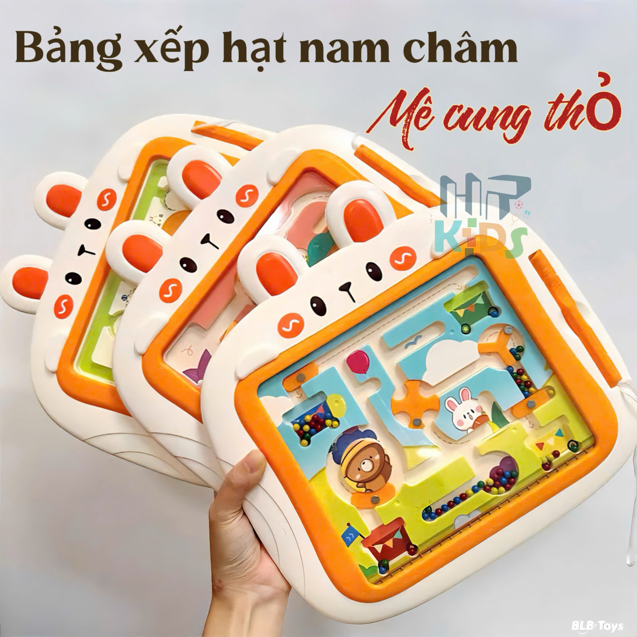Đồ chơi giải đố mê cung, phân loại màu sắc bằng nam châm hình thỏ đáng yêu