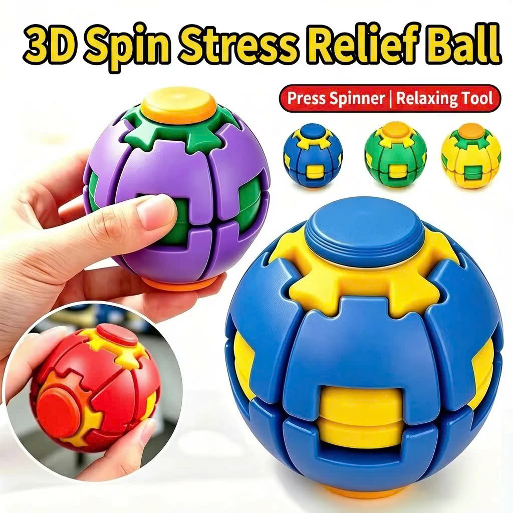 Bóng Xoay 3D Fidget Spinner, Quả Cầu Con Quay Biến Hình Giúp Giải Trí, Giảm Căng Thẳng Hiệu Quả