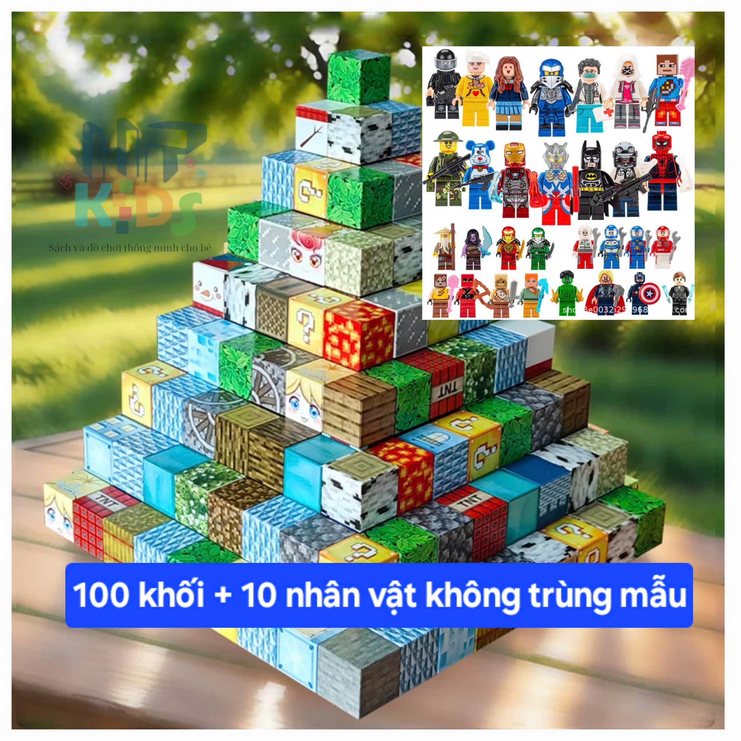 Đồ chơi khối nam châm lắp ráp , xây dưng mô hình minecraft kèm mô hình nhân vật- Qùa tặng cho bé
