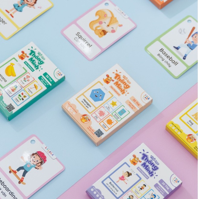 Thẻ học thông minh Mini Flashcard song ngữ Anh - Việt nhiều chủ đề Lalala baby