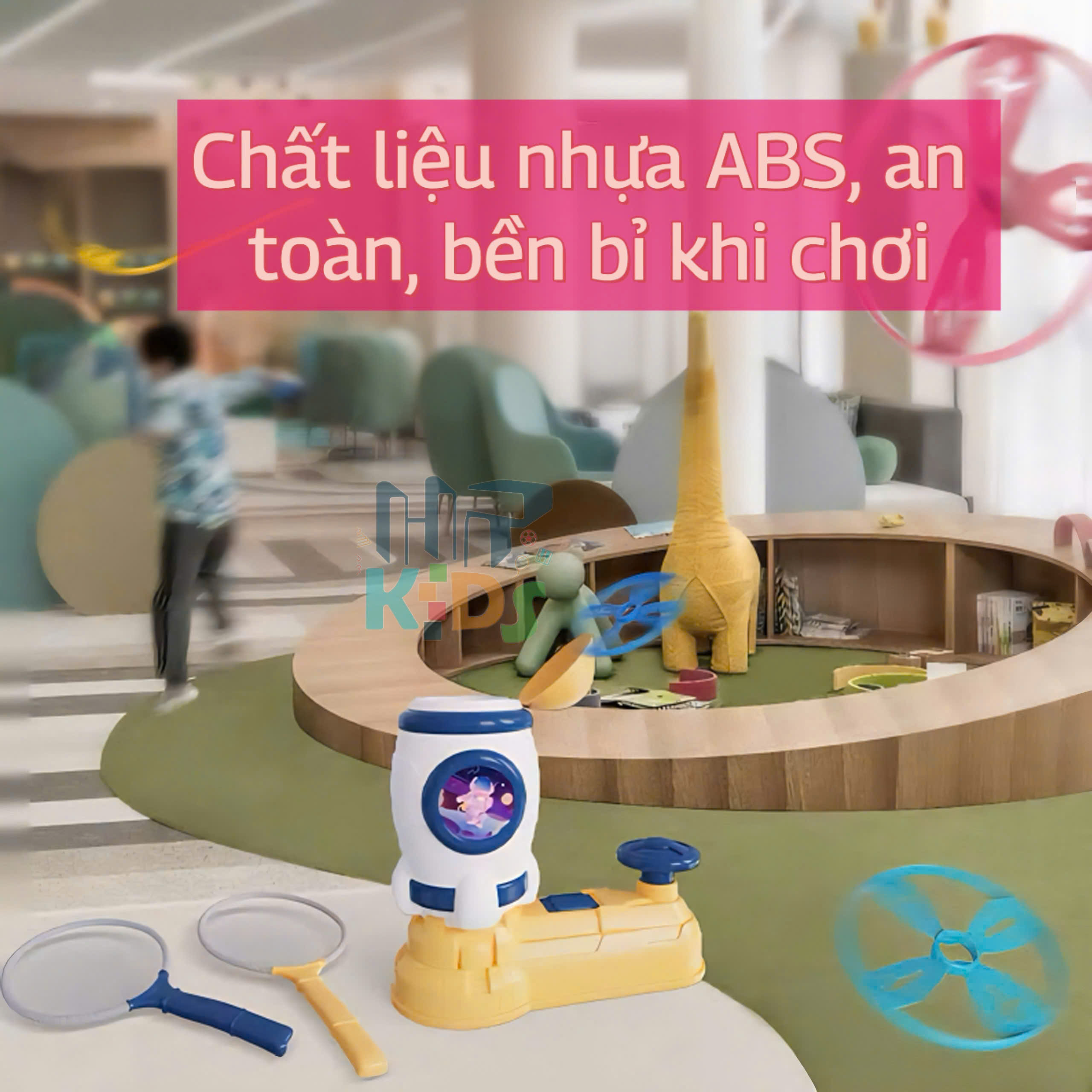Đồ chơi hứng đĩa bay phi hành gia vui nhộn, đồ chơi vận động trong nhà cho bé vui chơi