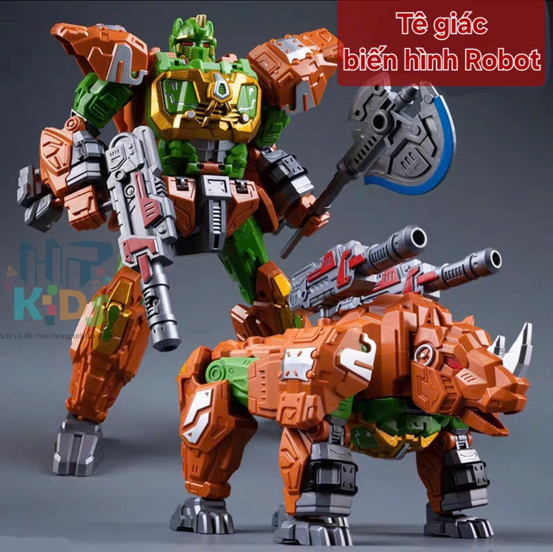 Đồ chơi Tê giác biến hình Robot cao 23cm, Qùa cho bé trai, bé gái