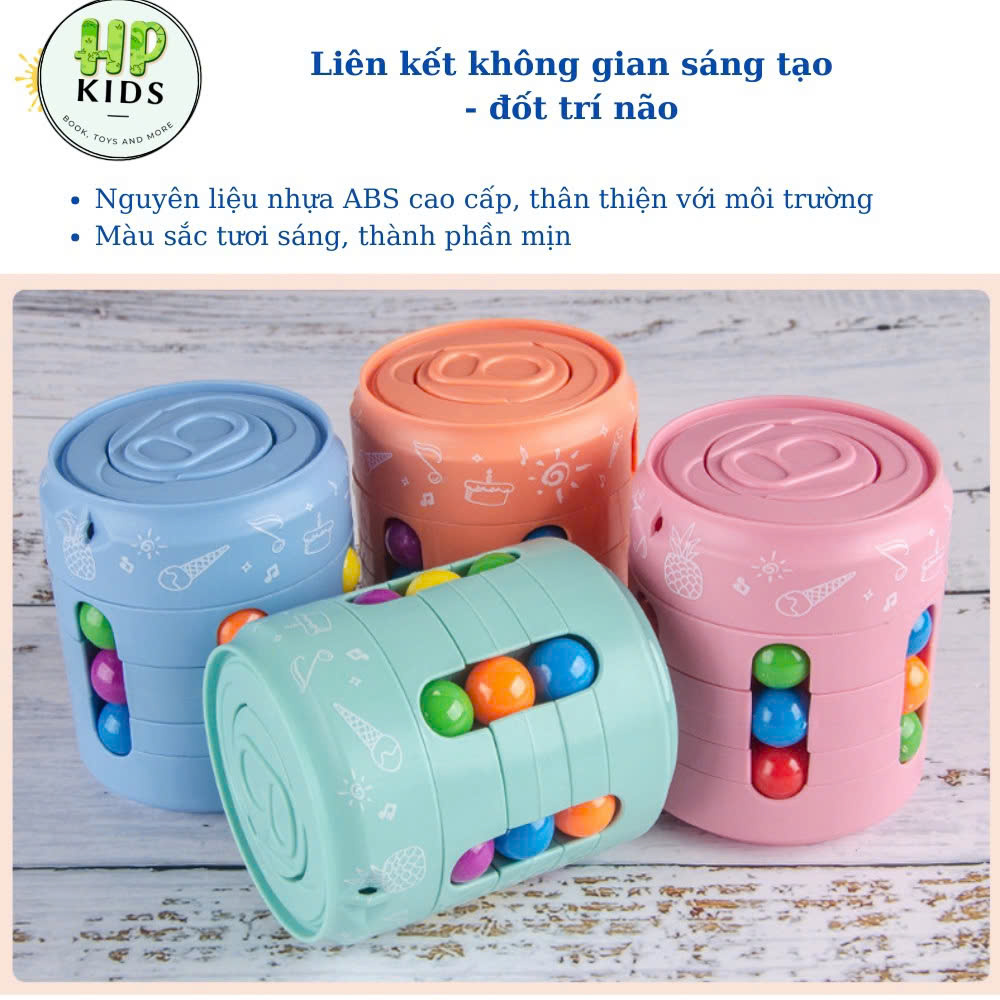 Rubik Biến Thể Hình Lon Bia – Spinner Đẹp Lạ Mắt Xoay NgónTay Luyện Trí Não Sự Kiên Trì
