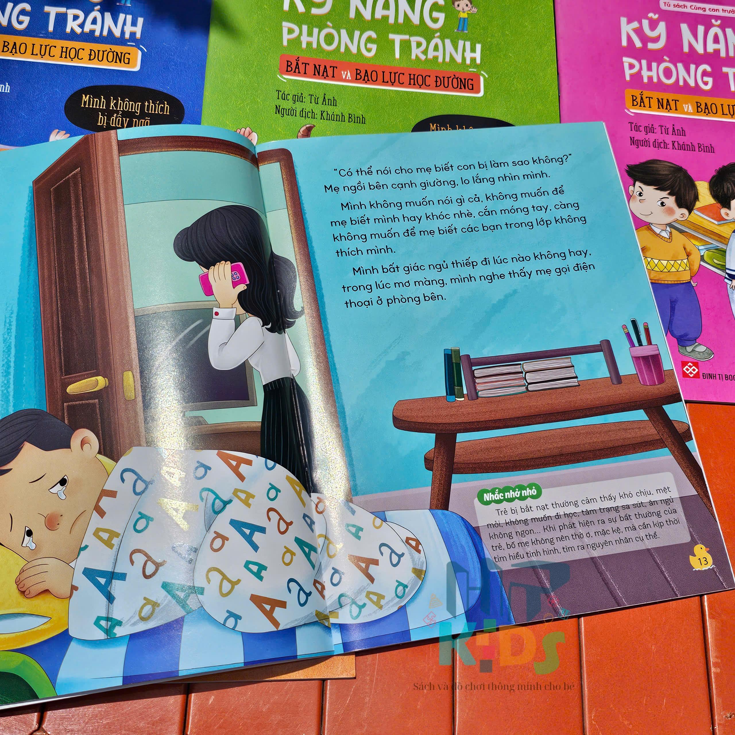 Sách - Kỹ năng phòng tránh bắt nạt và bạo lực học đường 10 tập - Đinh Tị Books