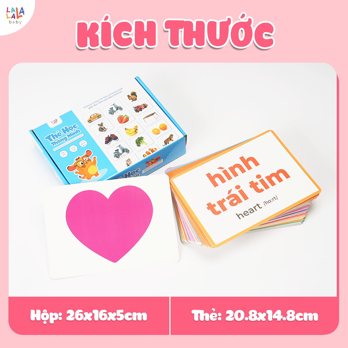 Bộ thẻ học thông minh Flashcard cho bé chuẩn Glenn Doman giáo giục sớm Lalala baby song ngữ Anh Việt