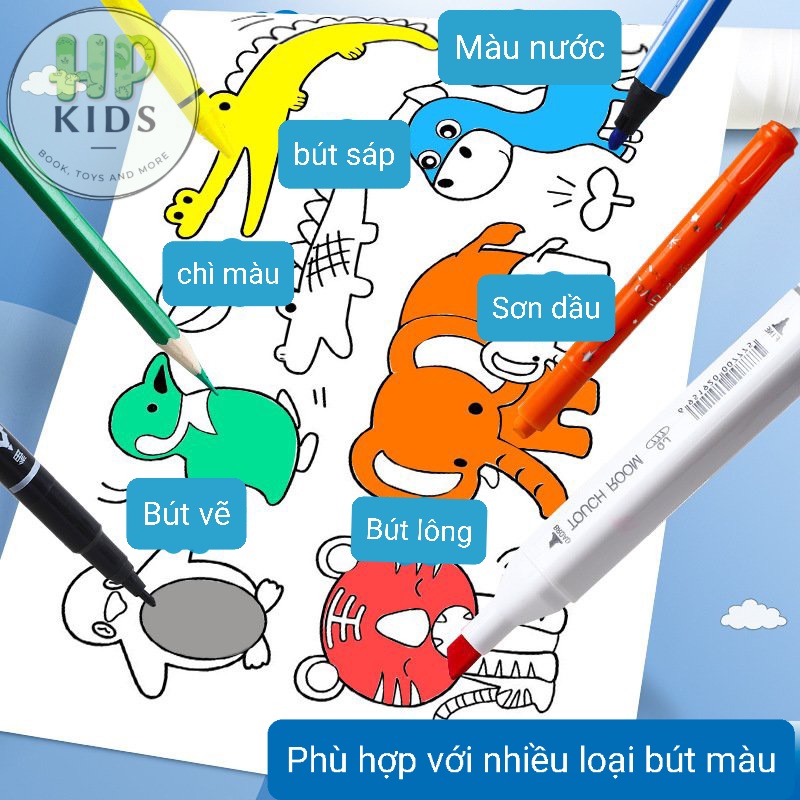 ( TẶNG KÈM KÉO VÀ MÀU) GIẤY CUỘN TRANH TÔ MÀU CẮT DÁN TÔ MÀU 3M CHO BÉ
