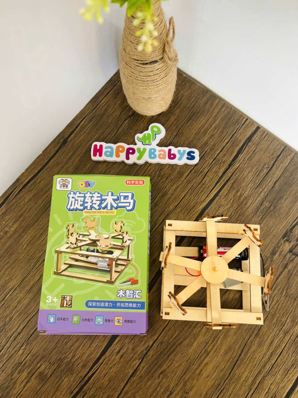 Đồ Chơi Lắp Ráp STEM Bằng Gỗ Tự Làm Có Động Cơ Phát Triển Tư Duy Sáng Tạo Cho Bé