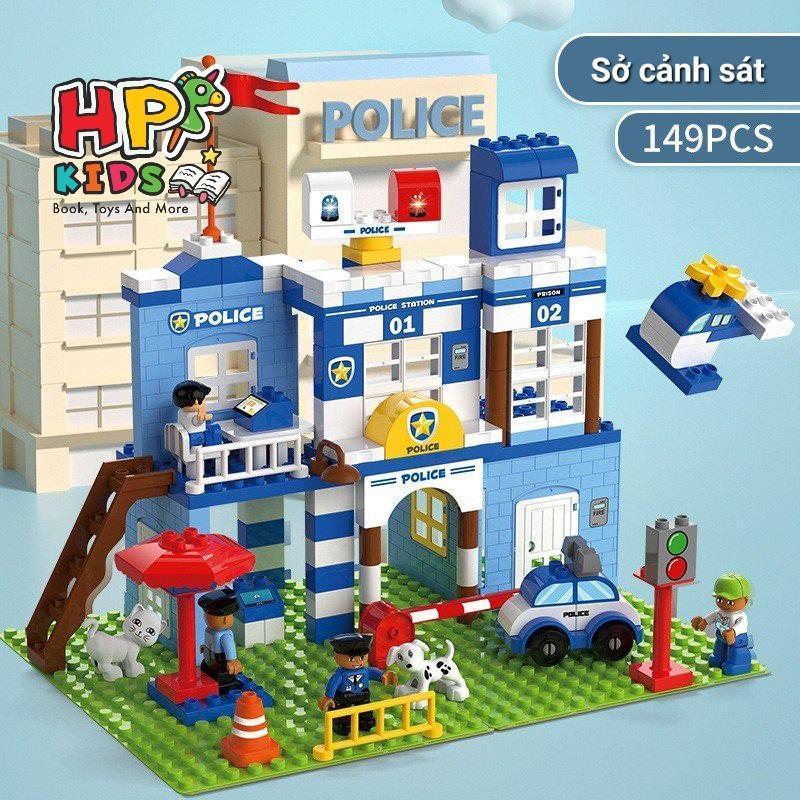 Đồ chơi lắp ráp nhà gas, xe, robot, sở cảnh sát, cứu hỏa, công trình