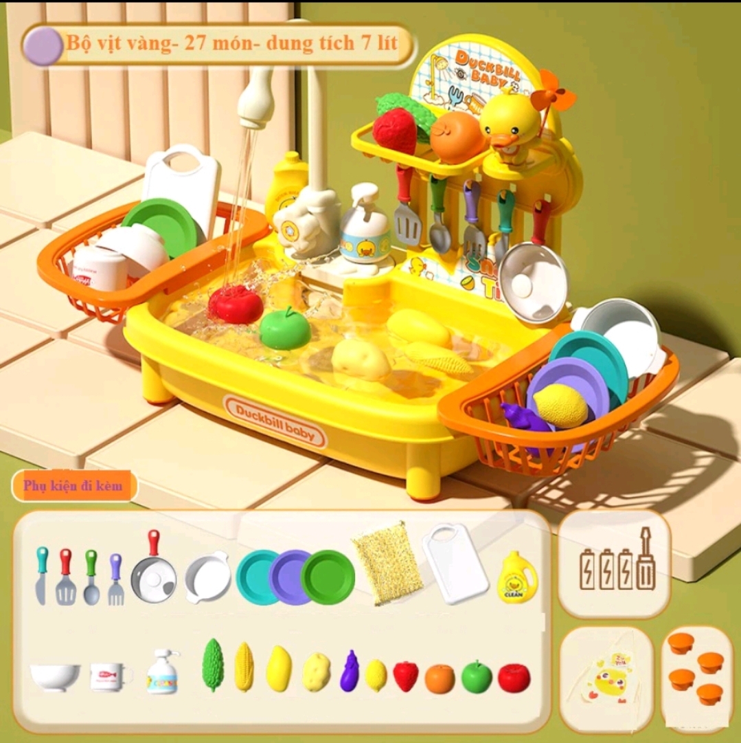 Bộ Đồ Chơi Sân Vườn Thú Vui Nhộn: Đồ Chơi Nấu Ăn Rửa Bát Rau Củ, Học Làm Việc Nhà Cho Bé 2-4 Tuổi