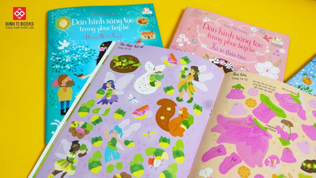 Sách - Dán hình sáng tạo trang phục búp bê - Sticker Dolly Dressing - Dành cho trẻ từ 3 tuổi - Đinh Tị Books