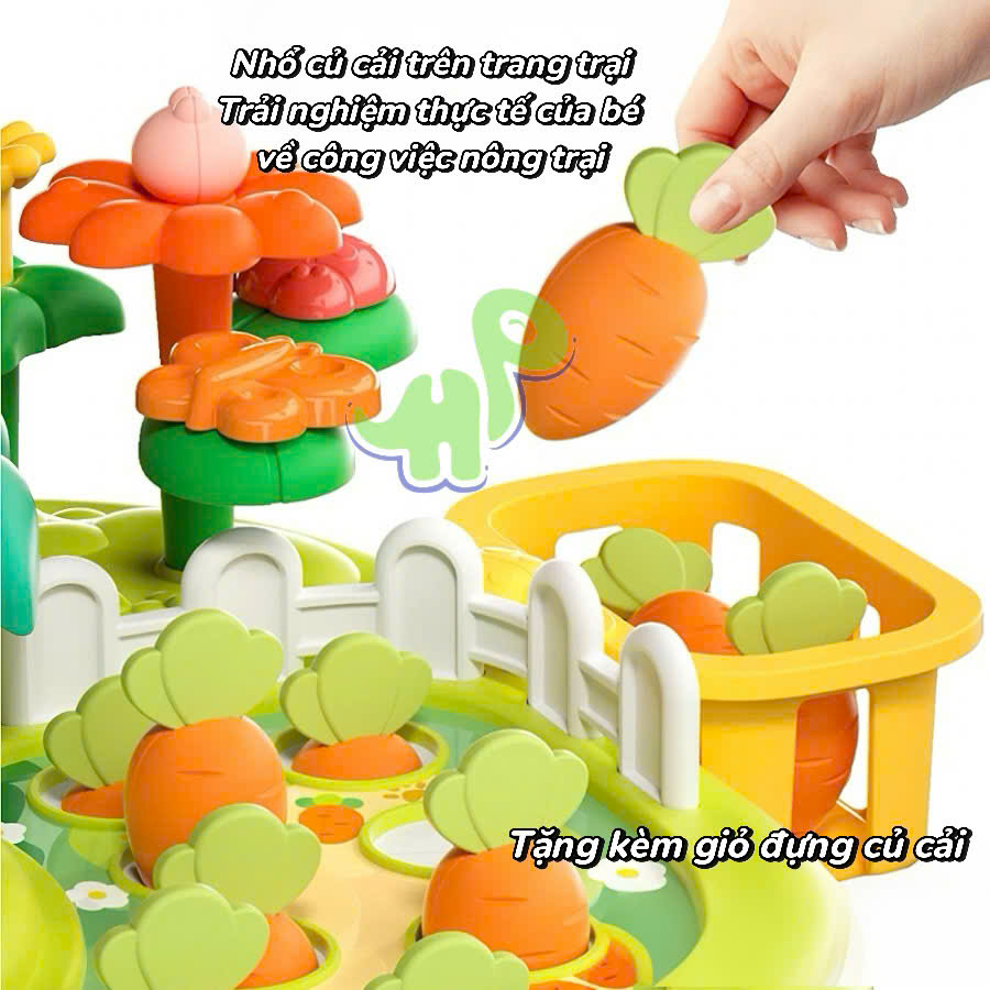 Bàn bận rộn 9in1 có câu cá, đập chuột, lắp ráp, nhổ củ cải... giao dục phương pháp montessories cho bé