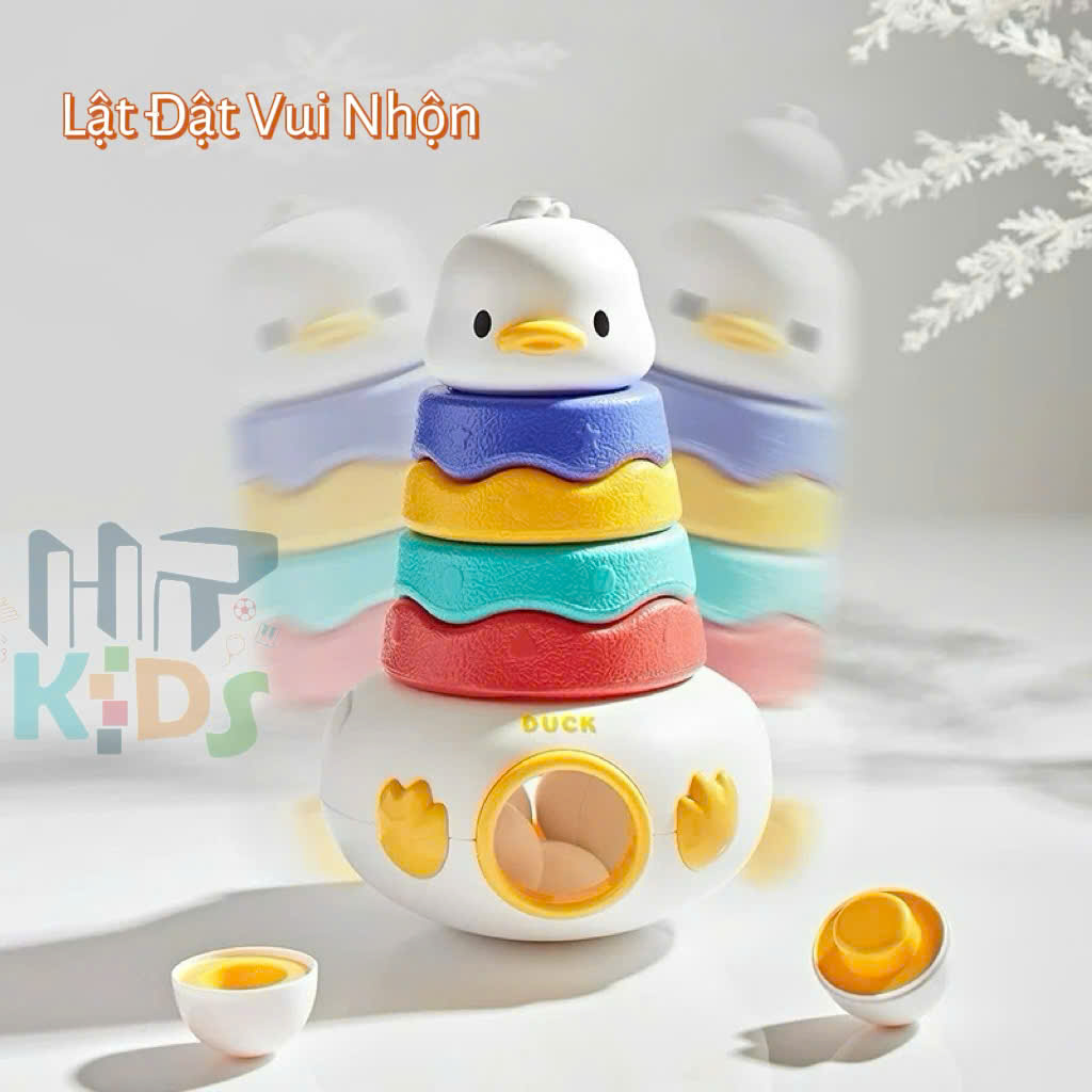 Đồ chơi xếp tháp lật đật kèm trứng cho bé