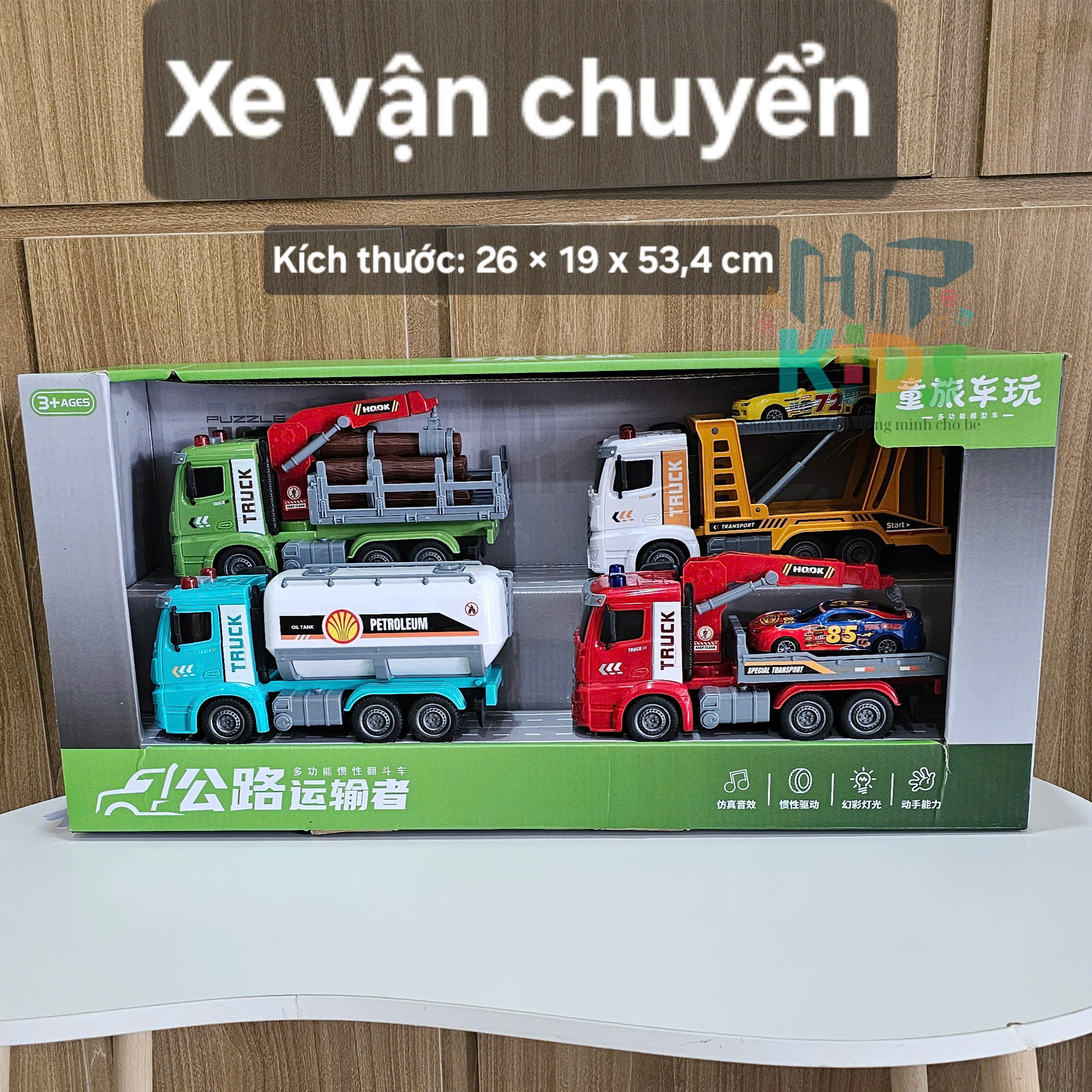 Bộ Xe Cứu Hỏa & Xe Bus Giáo Dục, Đồ Chơi Mô Hình Cao Cấp Kèm Đèn và Nhạc, Phù Hợp Trẻ 3+ Tuổi