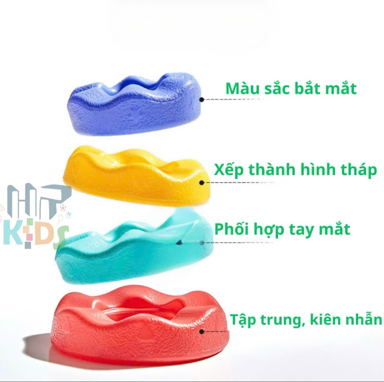 Đồ chơi xếp tháp lật đật kèm trứng cho bé