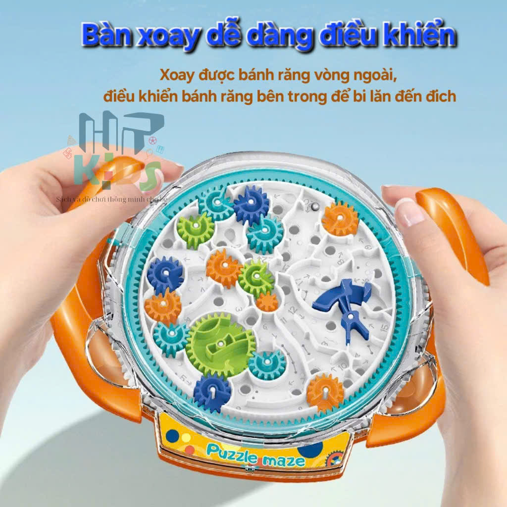 Đồ chơi ln bi đi qua mê cung bánh răng cưa, rèn luyện khả năng tập trung và vận động tinh cho bé