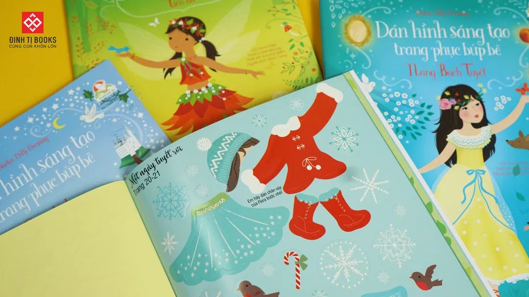 Sách - Dán hình sáng tạo trang phục búp bê - Sticker Dolly Dressing - Dành cho trẻ từ 3 tuổi - Đinh Tị Books