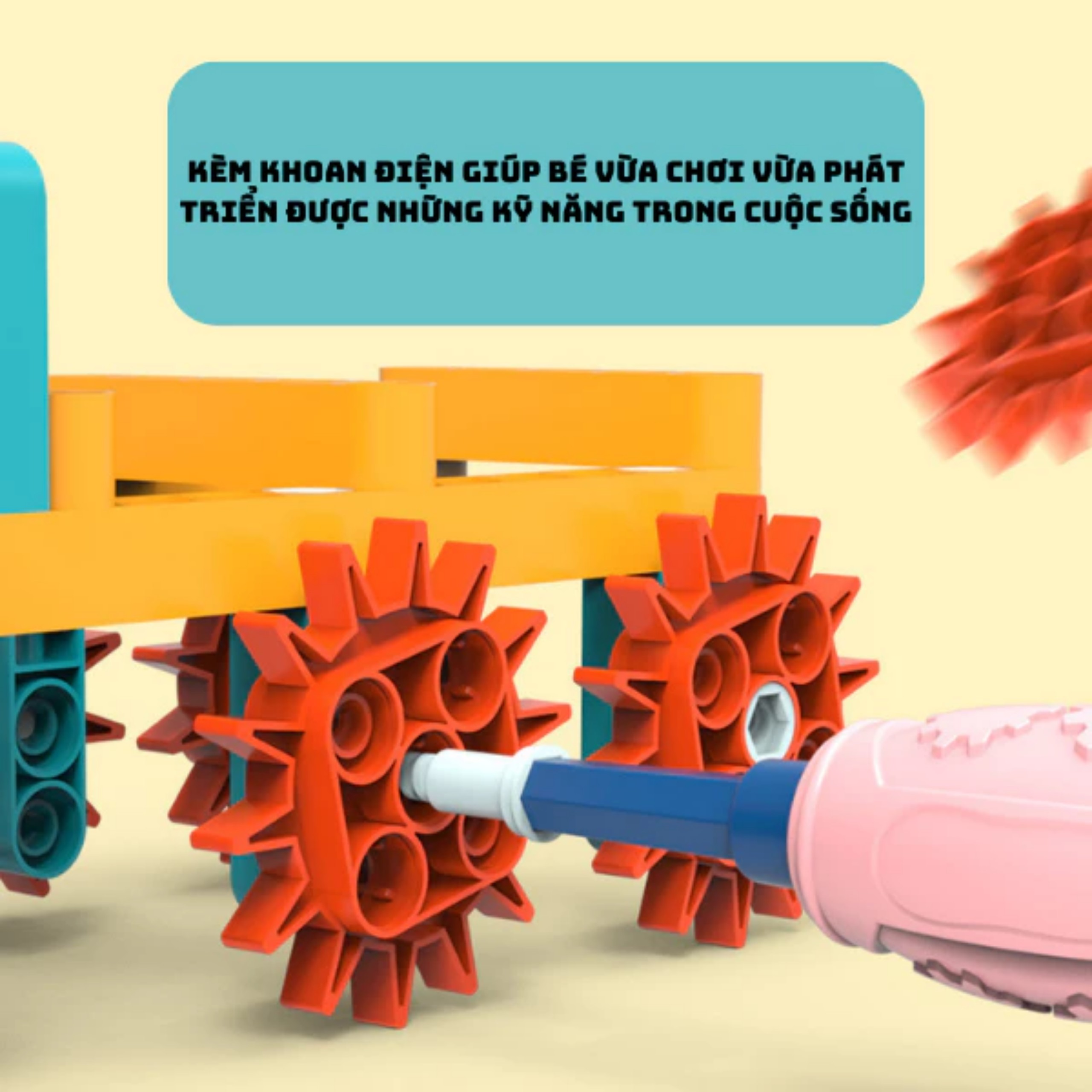 Đồ chơi lắp ráp khoa học Robot, kỹ thuật điện, kỹ sư cơ khí kèm cáp sạc và công tắc