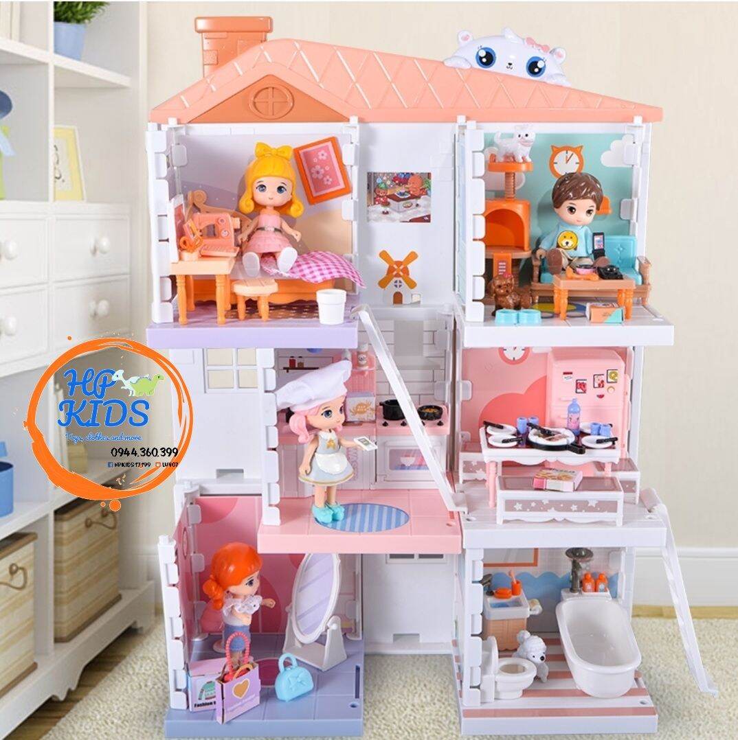 Ngôi nhà búp bê cao cấp size to cho bé