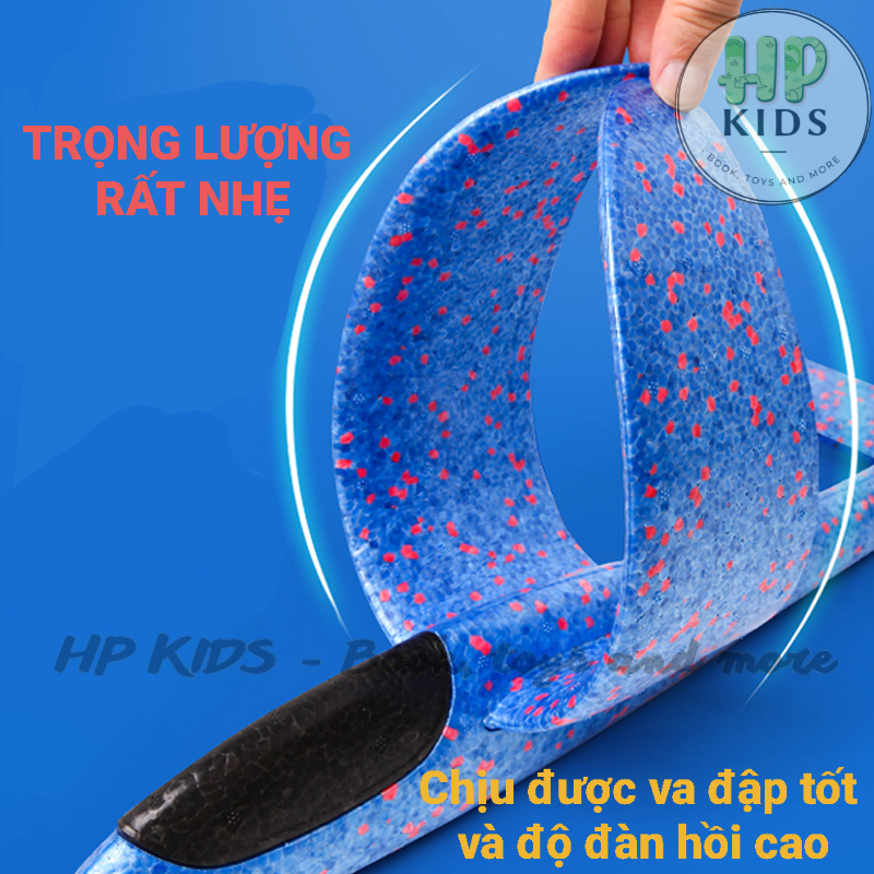 Máy bay đồ chơi xốp phi tay size to có đèn led khắp thân máy bay nhiều màu cho bé