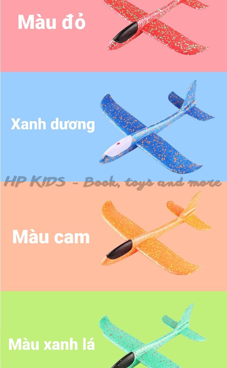 Máy bay đồ chơi xốp phi tay size to có đèn led khắp thân máy bay nhiều màu cho bé
