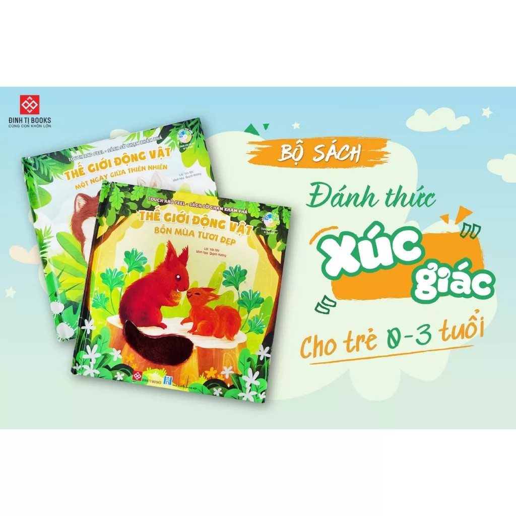 Sách sờ chạm - Gíup bé phát triển đa giác quan nhiều chủ đề - Đinh Tị