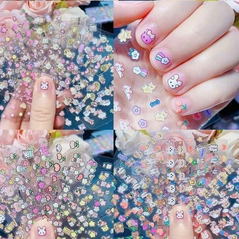 Sticker 3D dán móng , dán vở cho bé, nhiều hình nhiều chủ đề đáng yêu