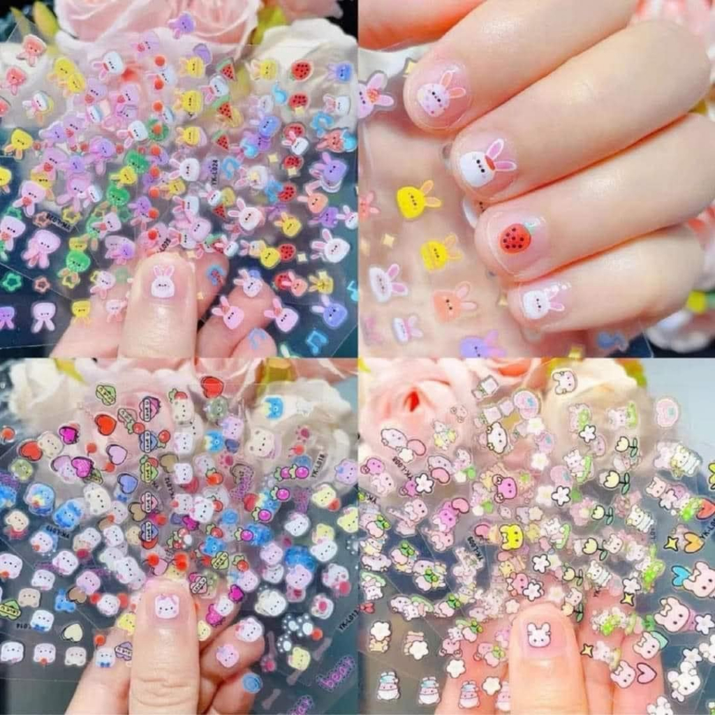 Sticker 3D dán móng , dán vở cho bé, nhiều hình nhiều chủ đề đáng yêu