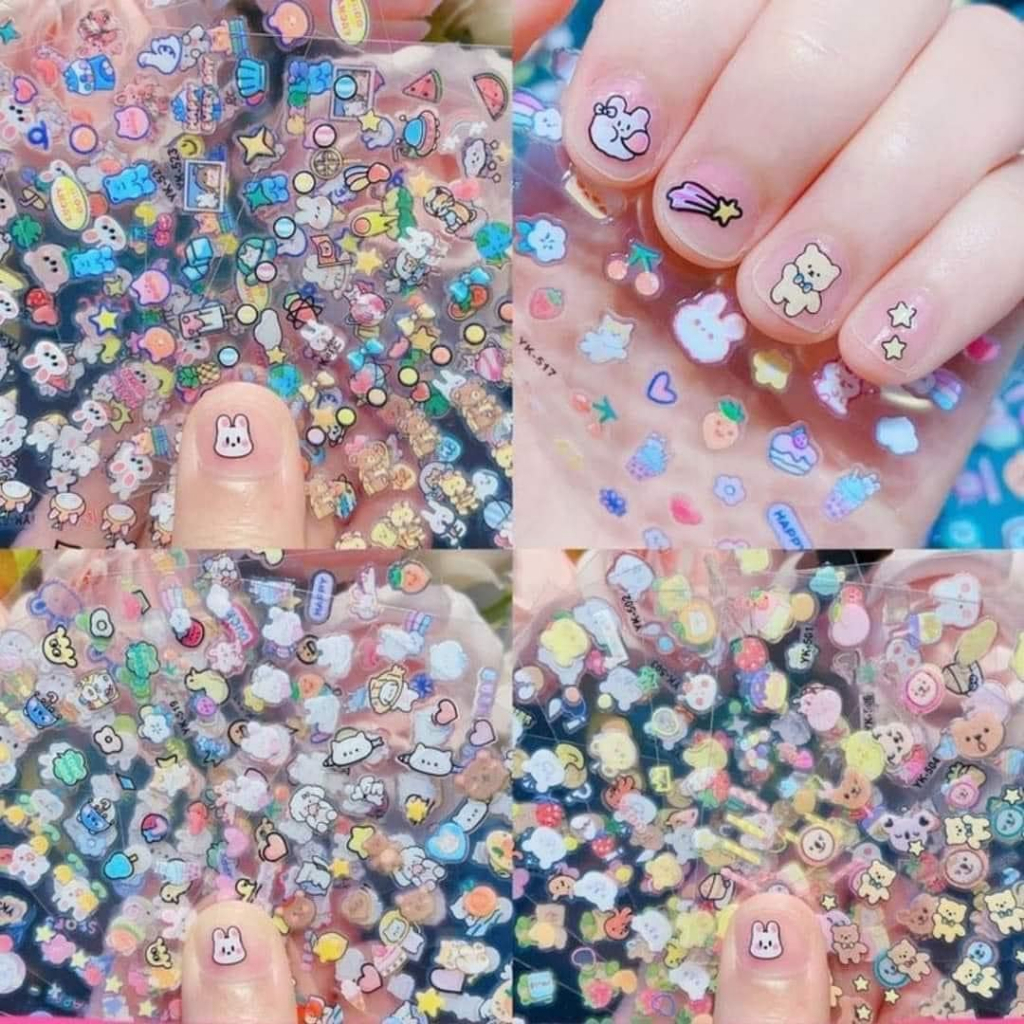 Sticker 3D dán móng , dán vở cho bé, nhiều hình nhiều chủ đề đáng yêu