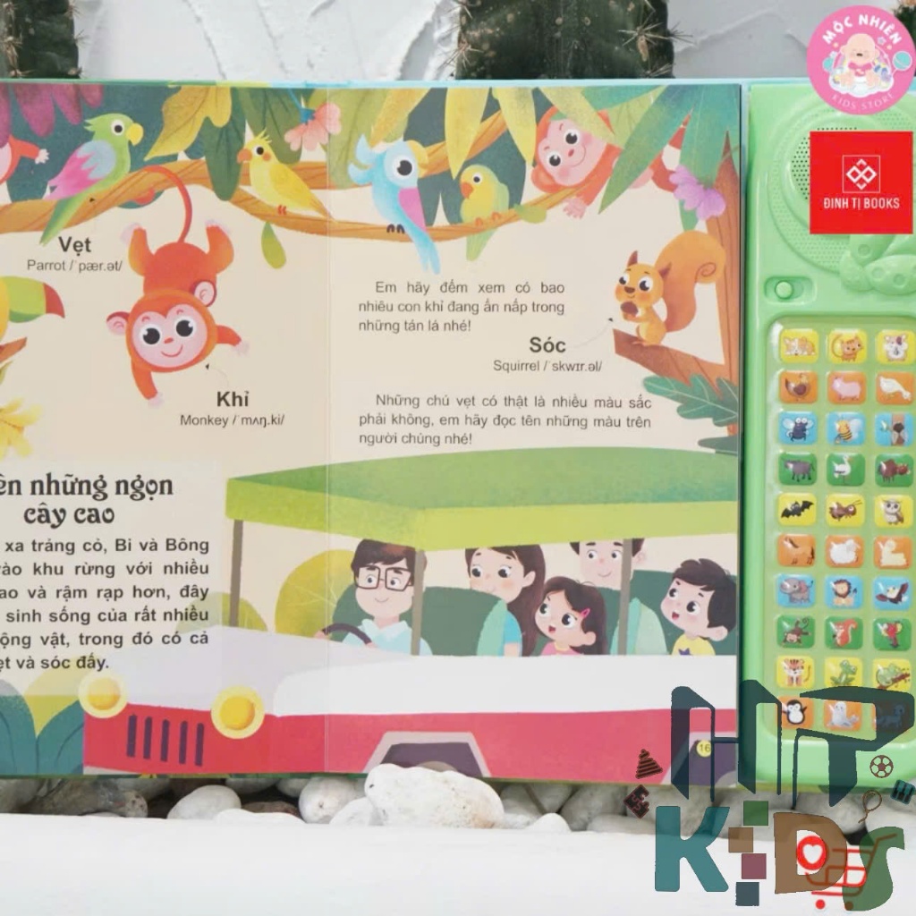 Sách Âm Thanh Phiên Bản Đặc Biệt với 30 Nút Bấm - Thế Giới Động Vật và Bé Học Nói - Đinh Tị Books