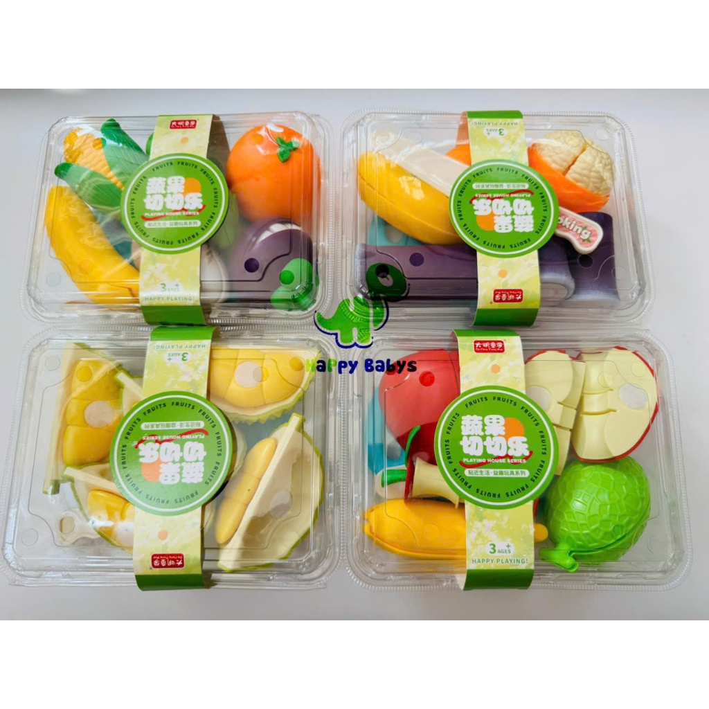 Bộ Đồ Chơi Cắt Trái Cây có khay đựng Bằng Nhựa An Toàn Cho Bé - Vừa Học Vừa Chơi Cực Vui