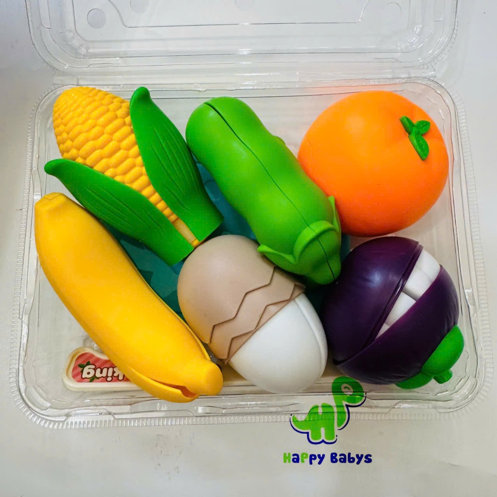 Bộ Đồ Chơi Cắt Trái Cây có khay đựng Bằng Nhựa An Toàn Cho Bé - Vừa Học Vừa Chơi Cực Vui