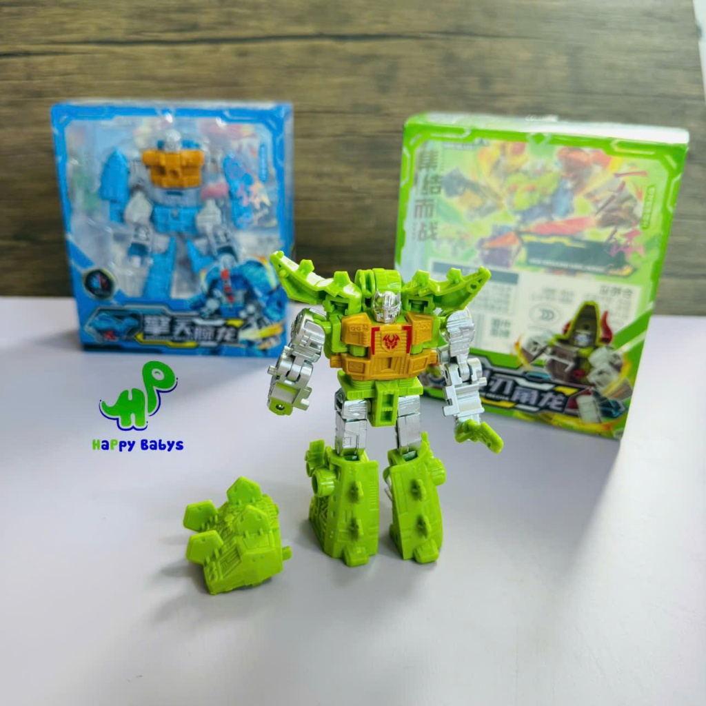 Robot biến hình kết hợp 6 mô hình thành một Robot lớn siêu hấp dẫn rèn luyện tay mắt và tư duy cho bé