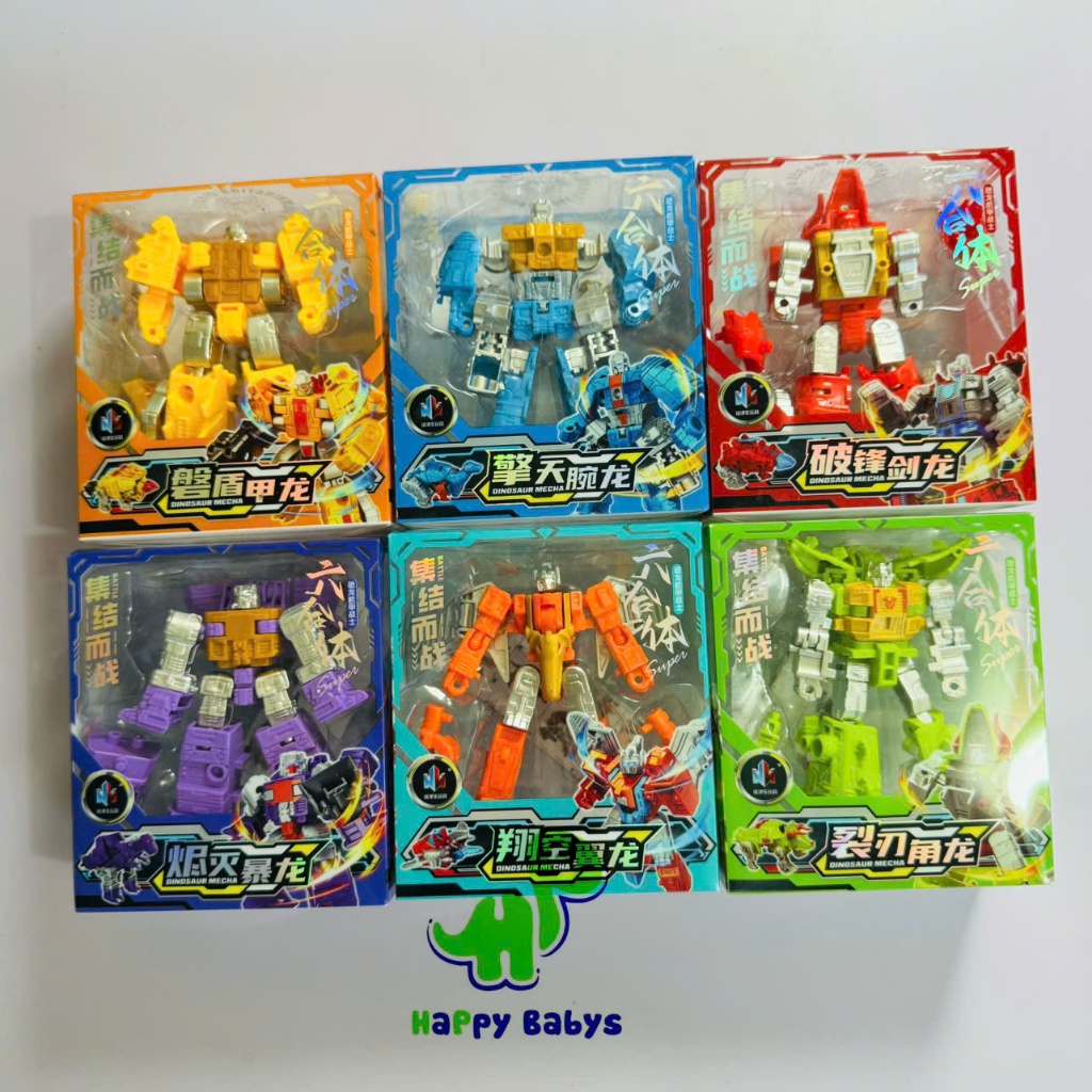 Robot biến hình kết hợp 6 mô hình thành một Robot lớn siêu hấp dẫn rèn luyện tay mắt và tư duy cho bé