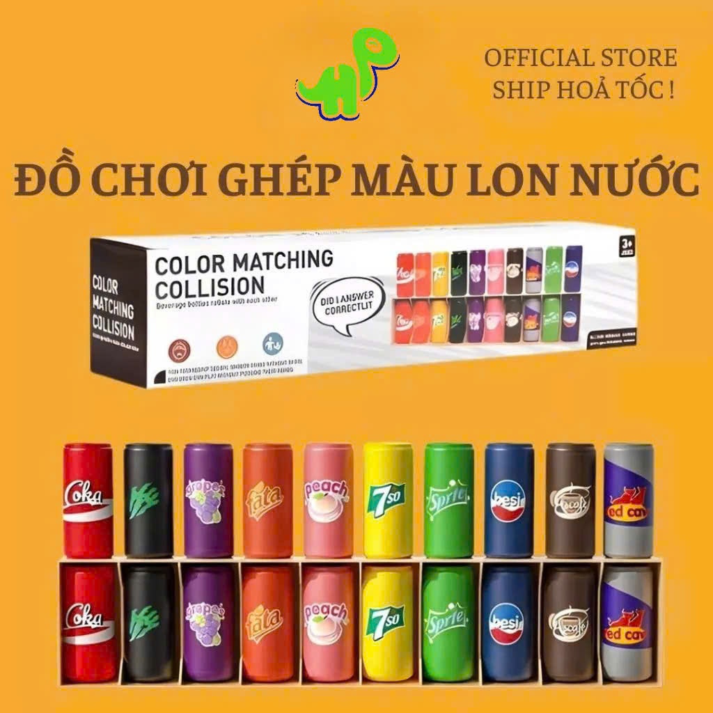 Đồ Chơi Ghép Màu Lon Nước Thông Minh Cho Bé - Color Matching Collision