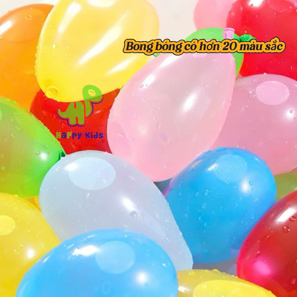 Bộ 111 quả bong bóng nước được lắp sẵn vào 3 chùm và có đầu nối với ống nước