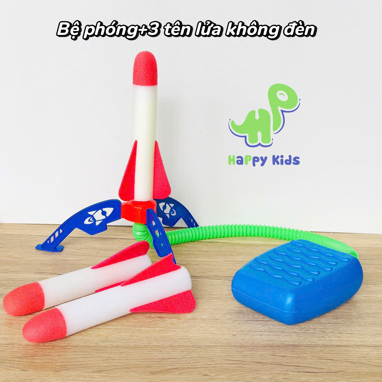 Đồ chơi bệ phóng tên lửa có đèn, đạp bằng chân, cho bé vận động trong nhà và ngoài trời