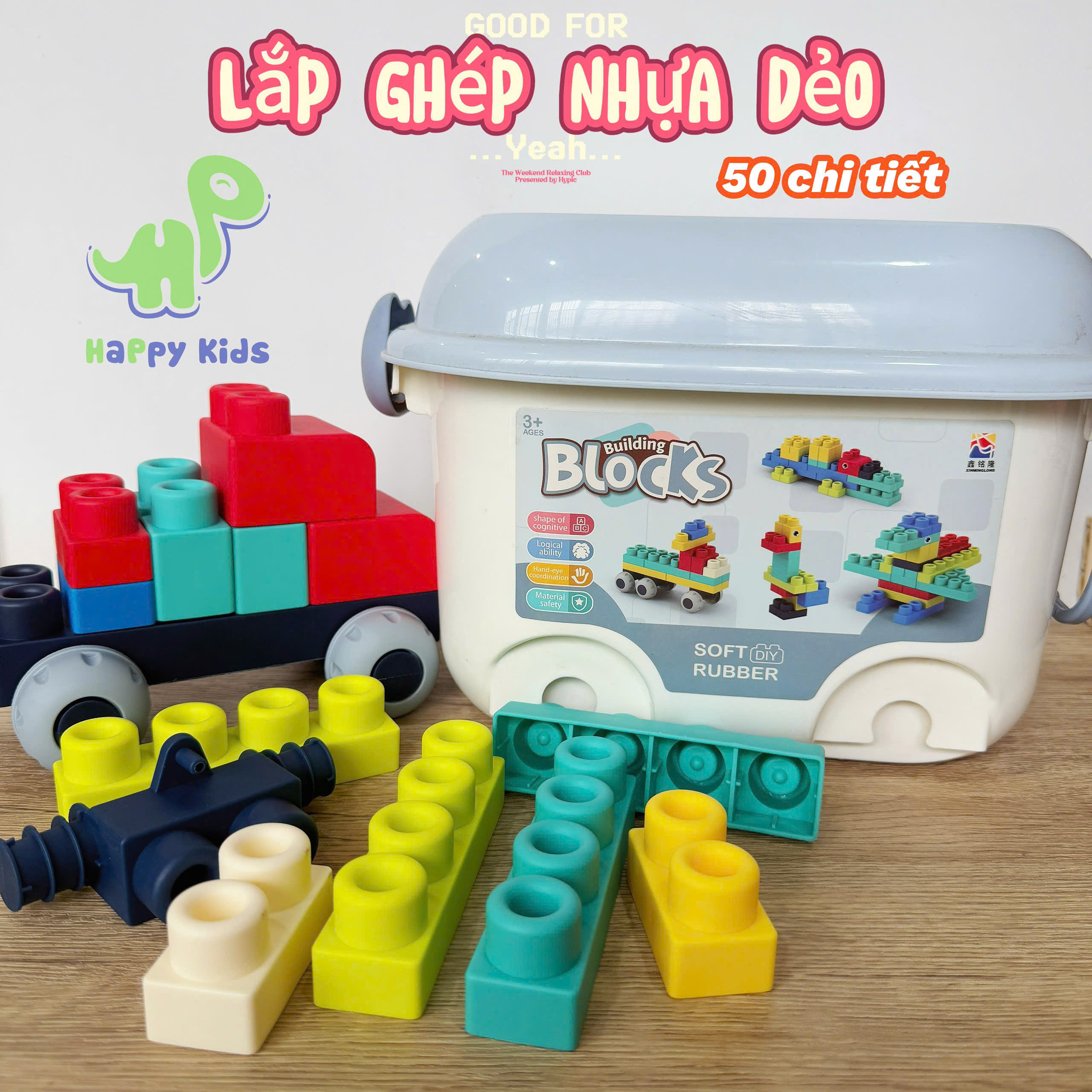 Đồ chơi lắp ráp size lớn cao su mềm cho bé