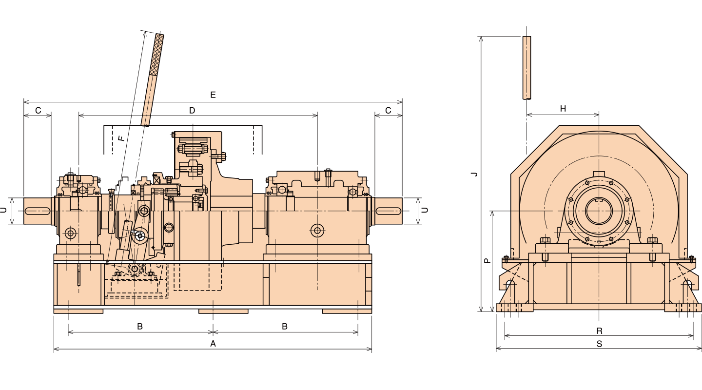 Kích thước của bộ ly hợp tâm loại NCLU