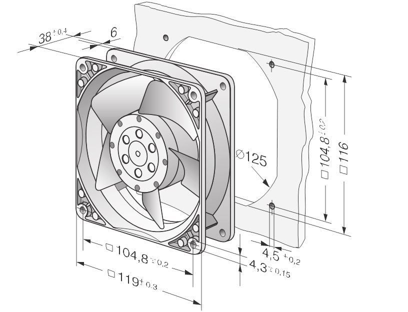 bản vẽ của Ebm-papst 4650N