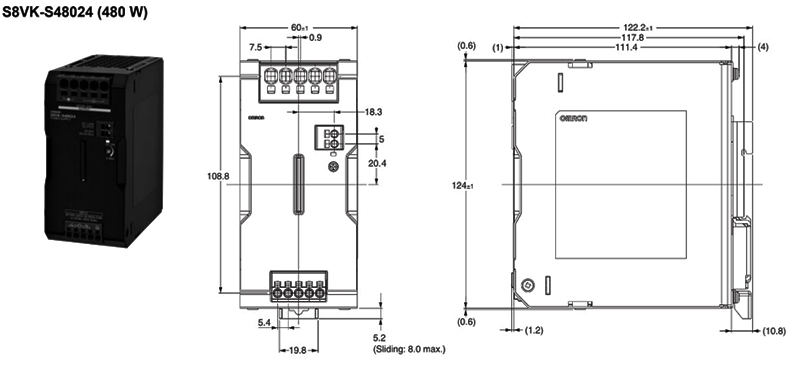 Kích thước của S8VK-S48024
