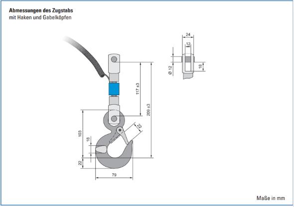 bản vẽ kích thước cân lực kéo HKM ZW 1.0