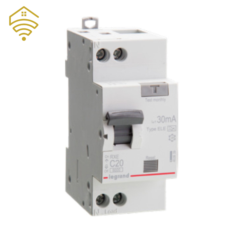 Cầu dao chống dòng rò và quá tải Legrand RCBO 1P+N 6kA, C curve RXE 403843