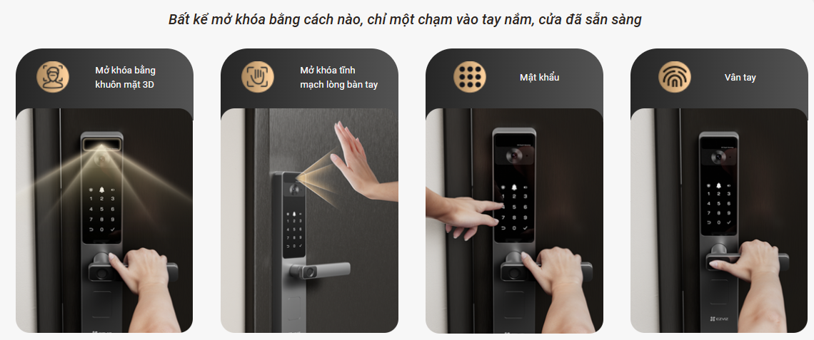 Khóa thông minh EZVIZ DL20FVS Plus- Nhận diện khuôn mặt và tĩnh mạch lòng bàn tay