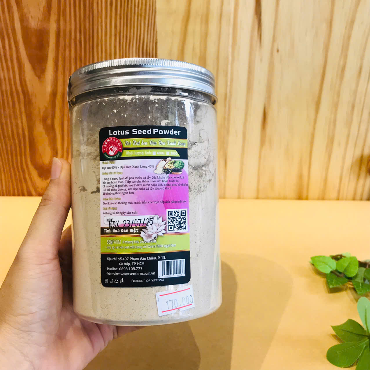 Bột hạt sen đậu đen xanh lòng 400g