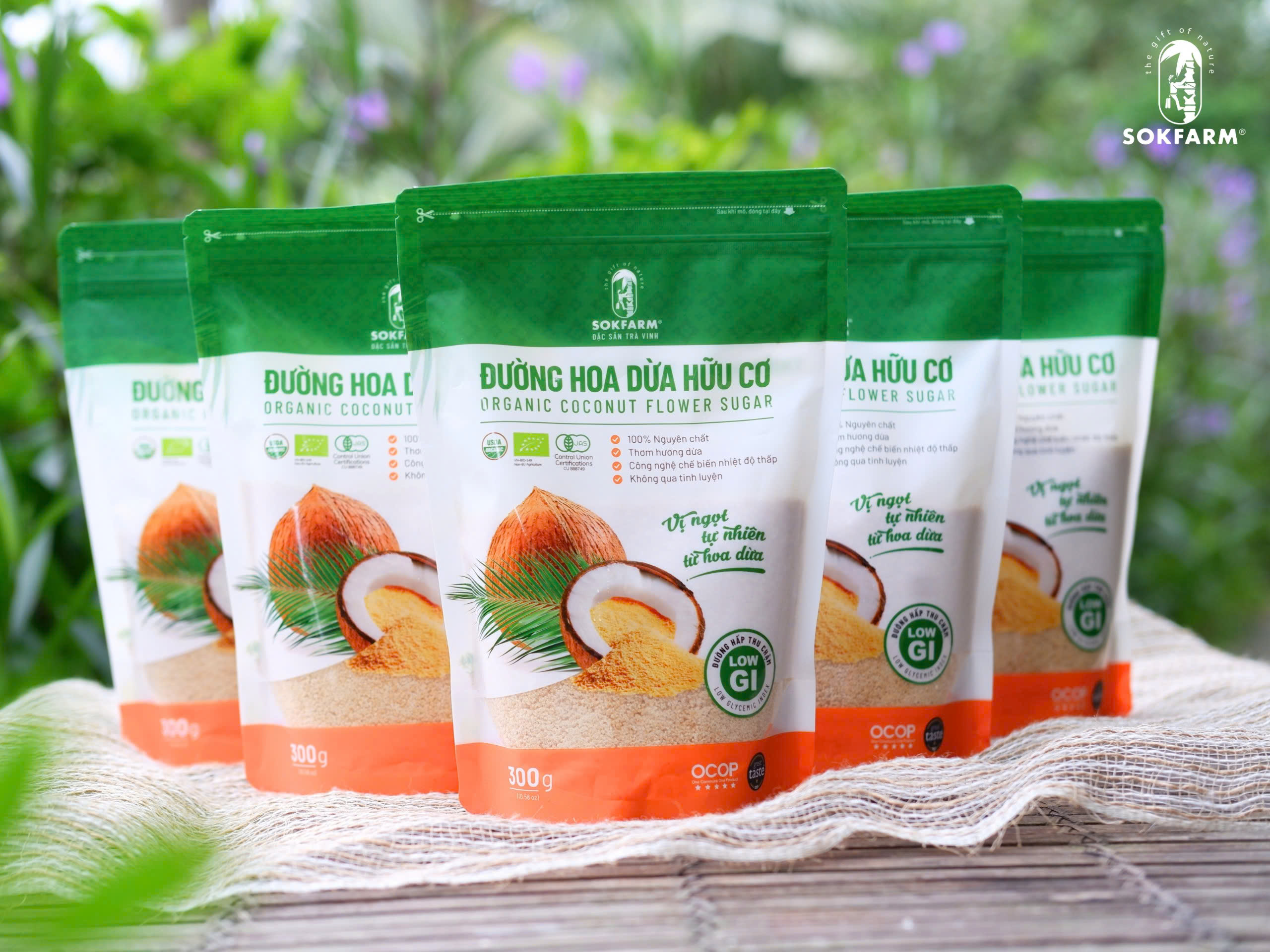 Đường hoa dừa hữu cơ Sokfarm 300gr